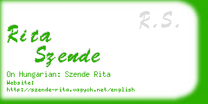 rita szende business card